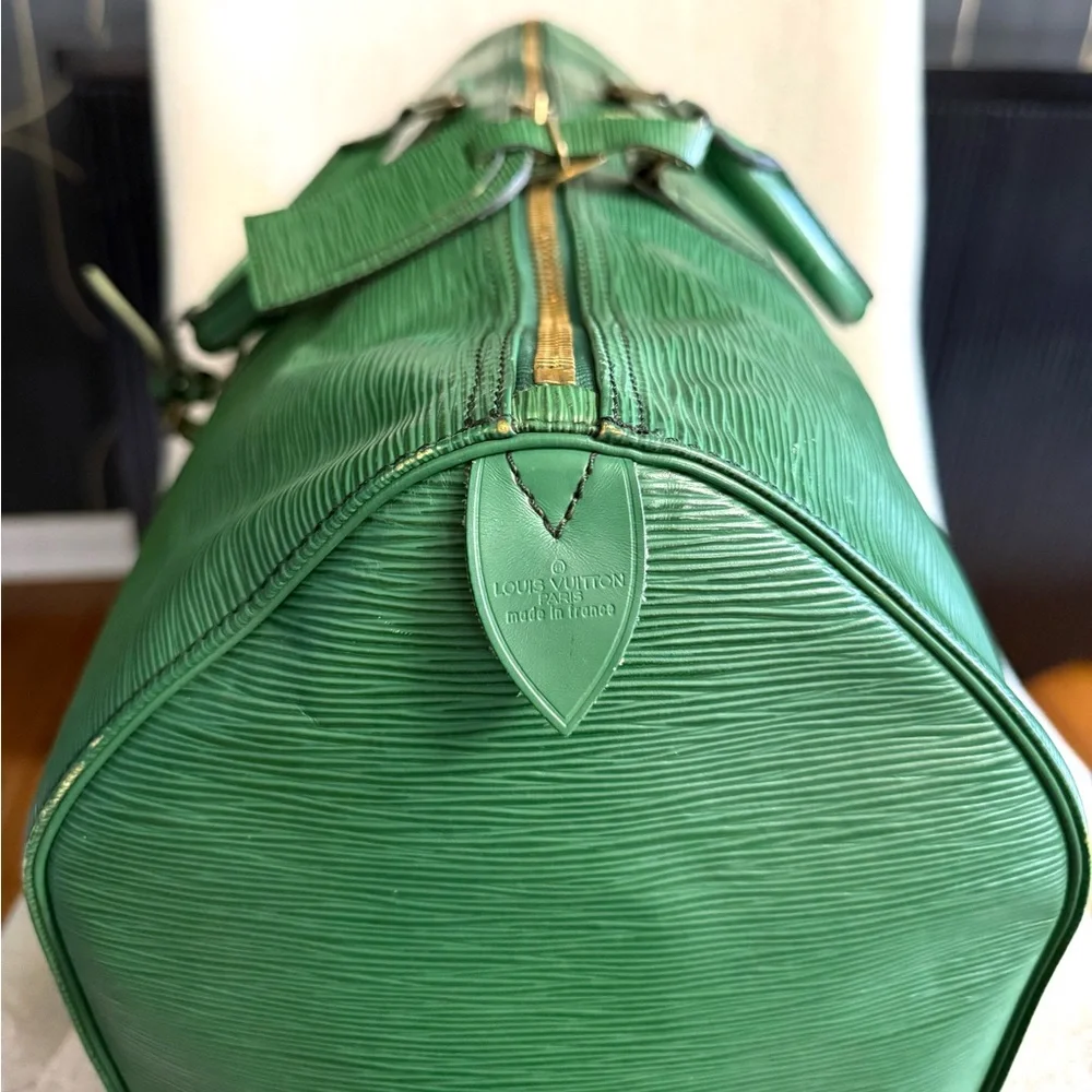 Authentic Louis Vuitton unisex Keepall 50 travel bag M42964 green Epi leather